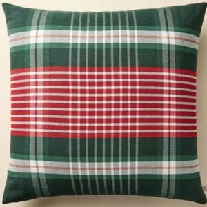 New Set Of 2 24"×24" Plaid Pillow - Green and Red